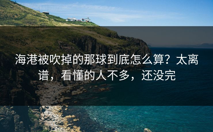 海港被吹掉的那球到底怎么算？太离谱，看懂的人不多，还没完